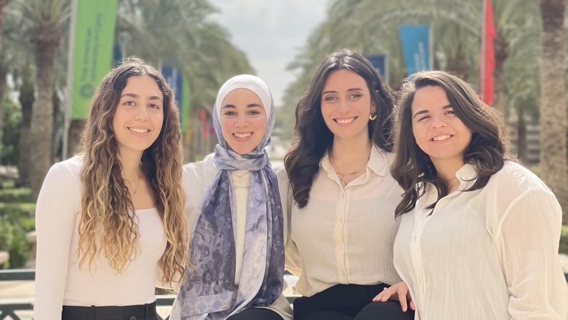 four women in the AUC gardens