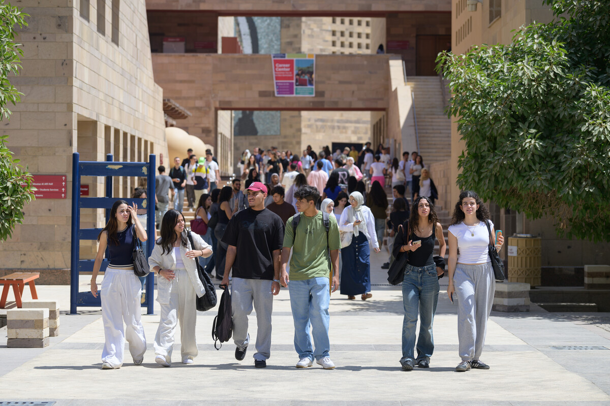 Males and females walking together