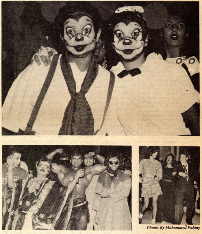 collage of three photos of students in costumes. top photo shows two students dressed as clowns, bottom left shows various cultural costumes, and bottom right photo shows three boys dressed as girls for halloween.