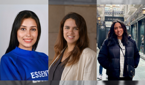 A collage of three women awardees smilng 