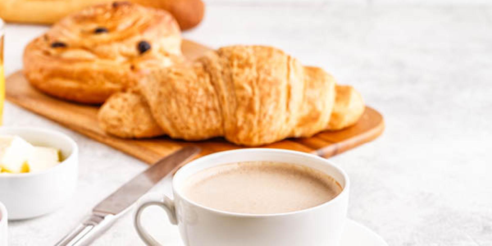 cup of coffee and croissant