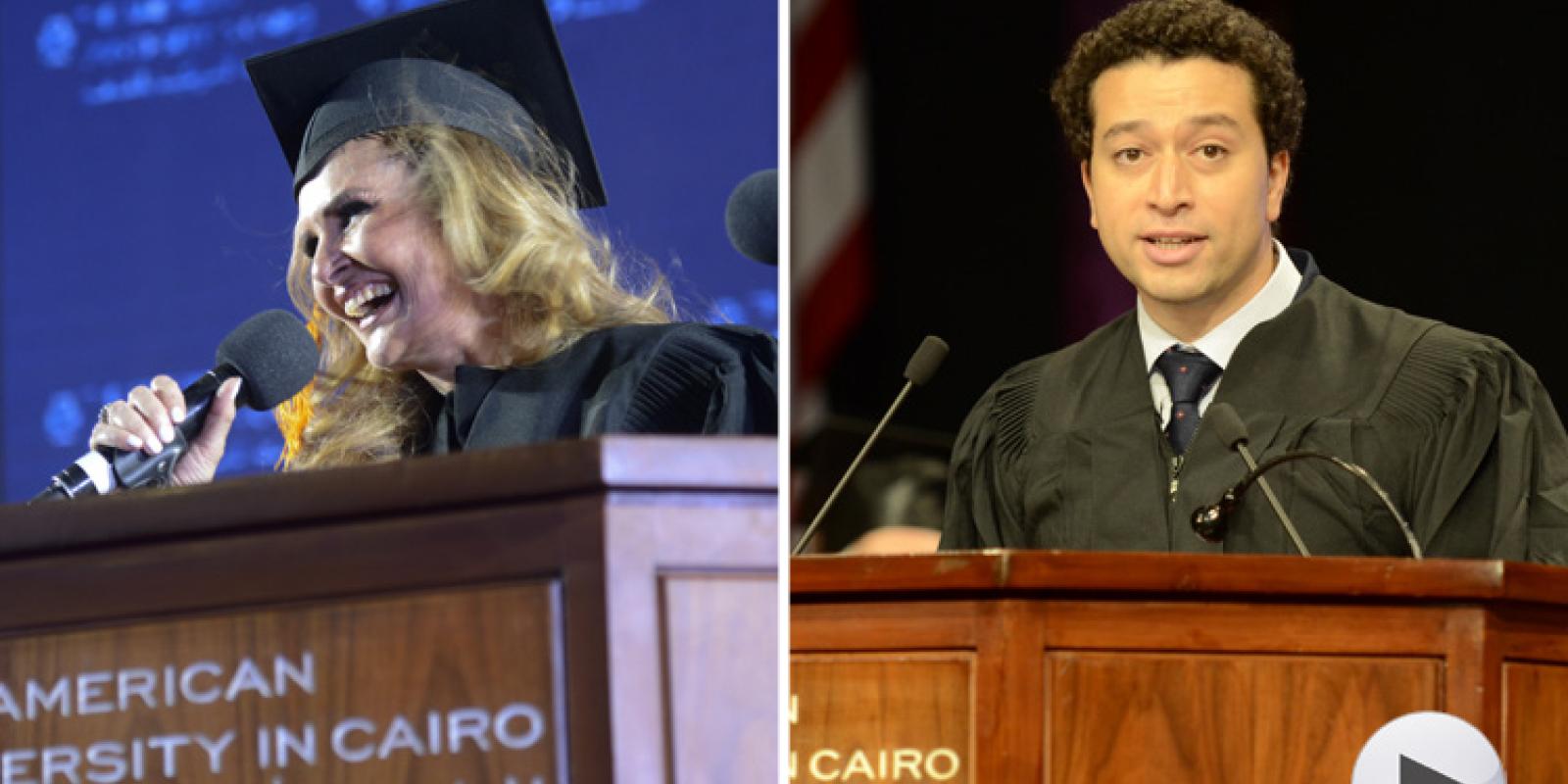 Actress Yosra and alumnus Ahmed Zahran spoke at commencement