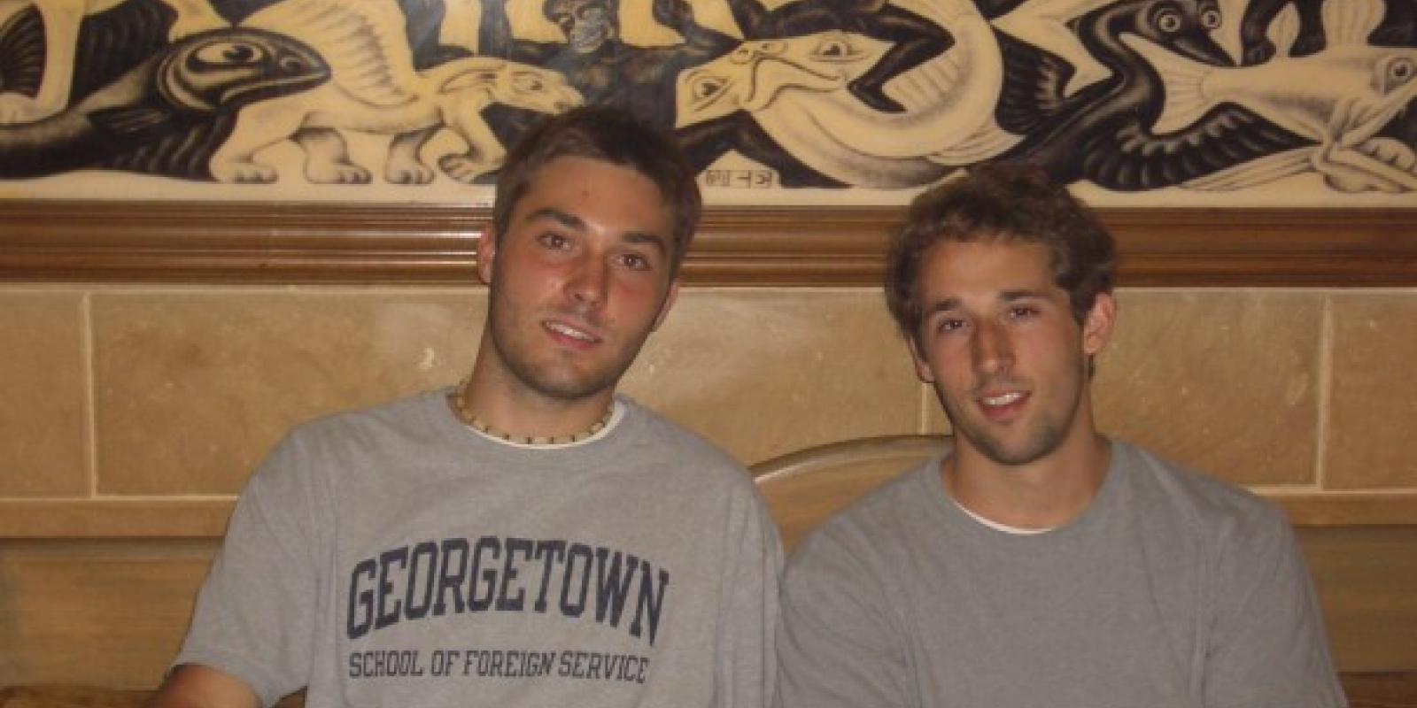 Trae Stephens at a restaurant in Zamalek during his time studying abroad at AUC