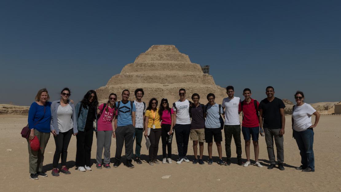 The students during their visit to Saqqara