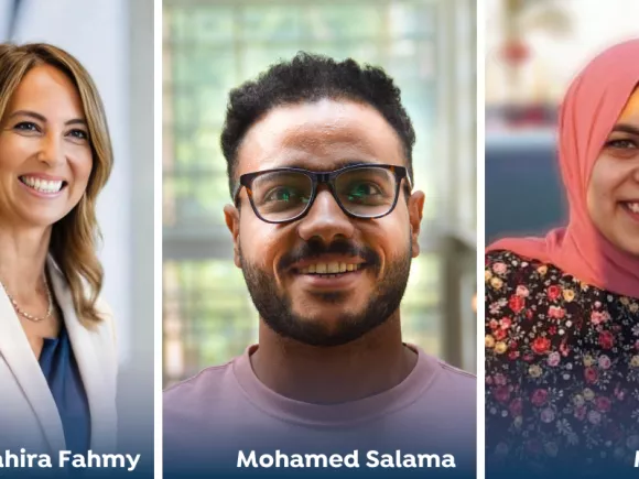 Award-winners: Shahira Fahmy, Mohamed Salama, Mona Alsaba