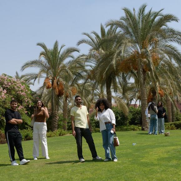 Students in the garden