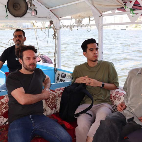 students on a nile boat trip